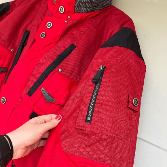 VTG 90s Marker Red Ski Patrol Jacket L/XL Olympic Model Thermolite Aqua Guard - Picture 3 of 12
